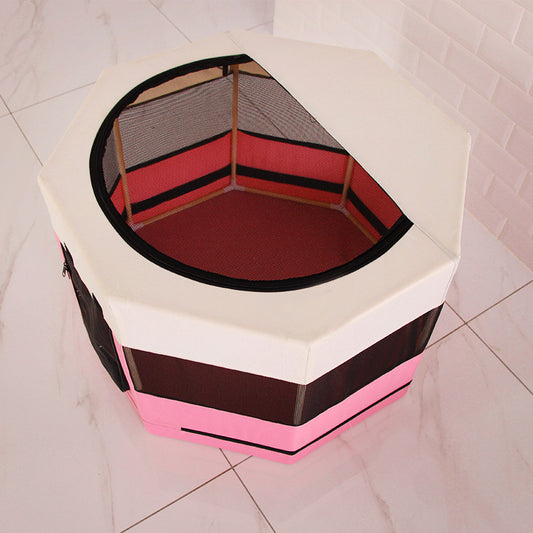 Solid Wood Bracket Octagonal Fence Oxford Cloth Waterproof And Scratch Resistant Cat Kennel Pet Supplies