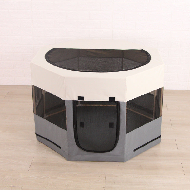 Solid Wood Bracket Octagonal Fence Oxford Cloth Waterproof And Scratch Resistant Cat Kennel Pet Supplies