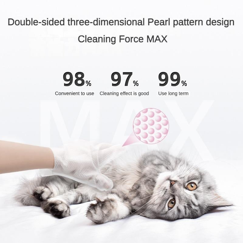 Pet Cleaning Gloves Wipes For Daily Care And Travel.