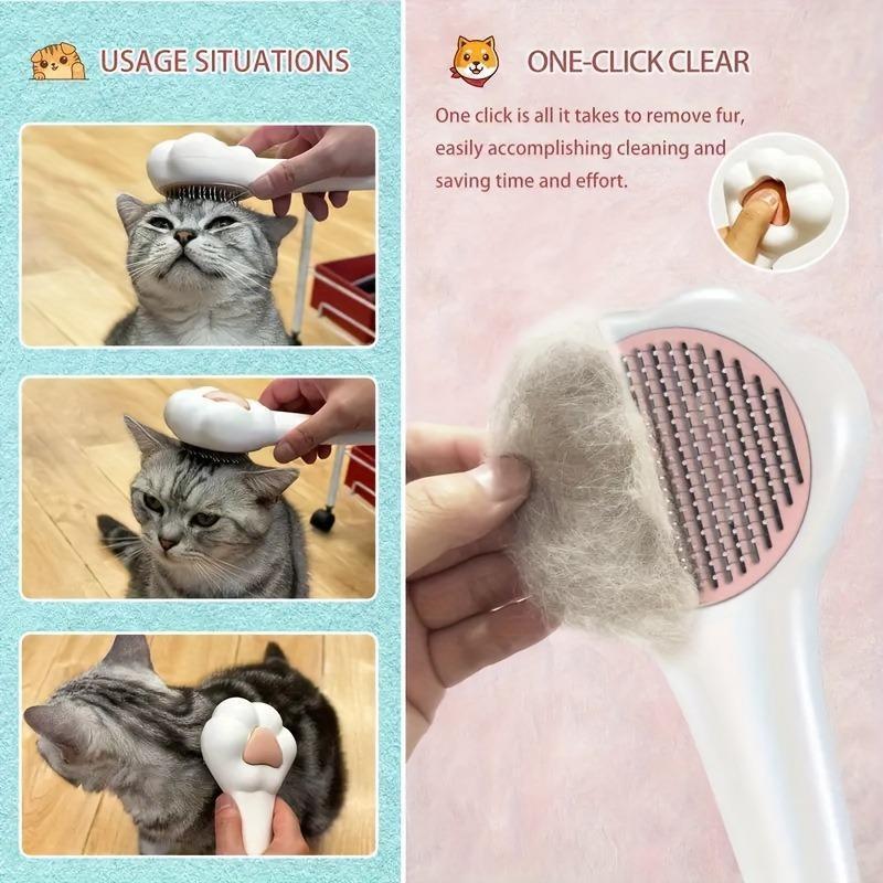 Pet Massage Hair Removal Comb, Paw ShapedPet Grooming Brush, Dog & Cat Grooming Supplies