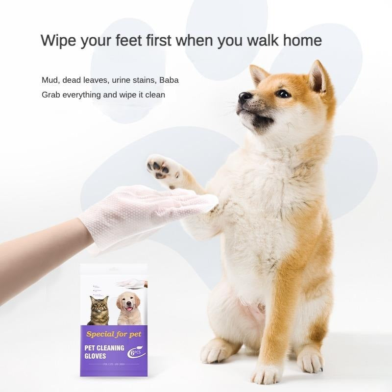 Pet Cleaning Gloves Wipes For Daily Care And Travel.
