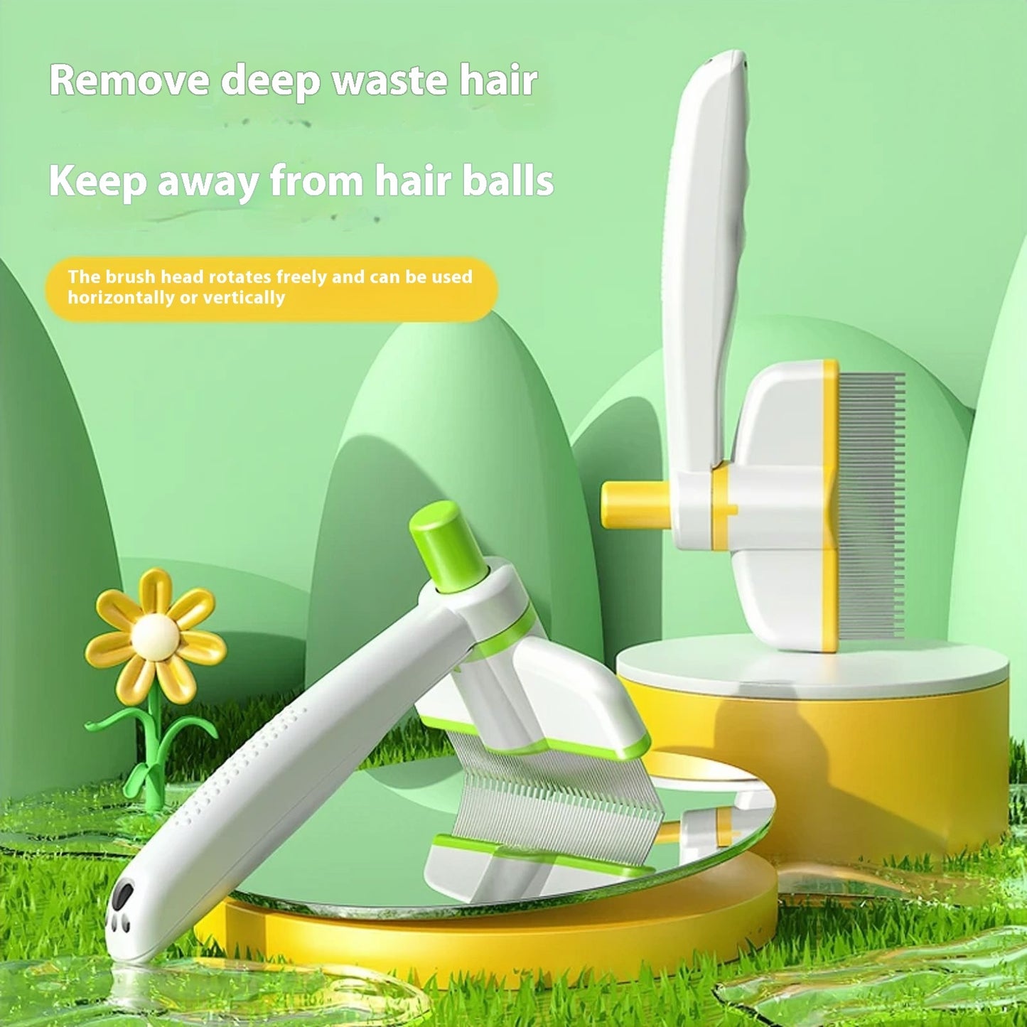 Cat Comb Tie Removal Floating Hair Magic Long Hair Pet Self-Cleaning Row Dog Cat Comb Grooming Supplies Grooming Flea Removal Brush Pets Products