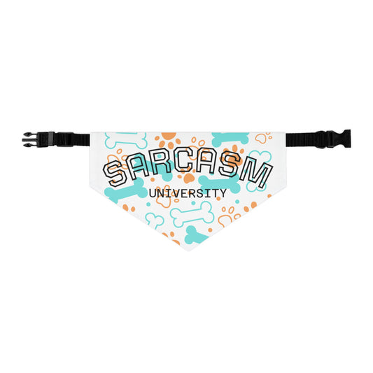 Sarcasm University Pet Bandana Collar for Sassy Dogs | Funny Pet Apparel, Dog Accessories, Puppy Gift, Holiday Outfit, Cute Dog Bandana