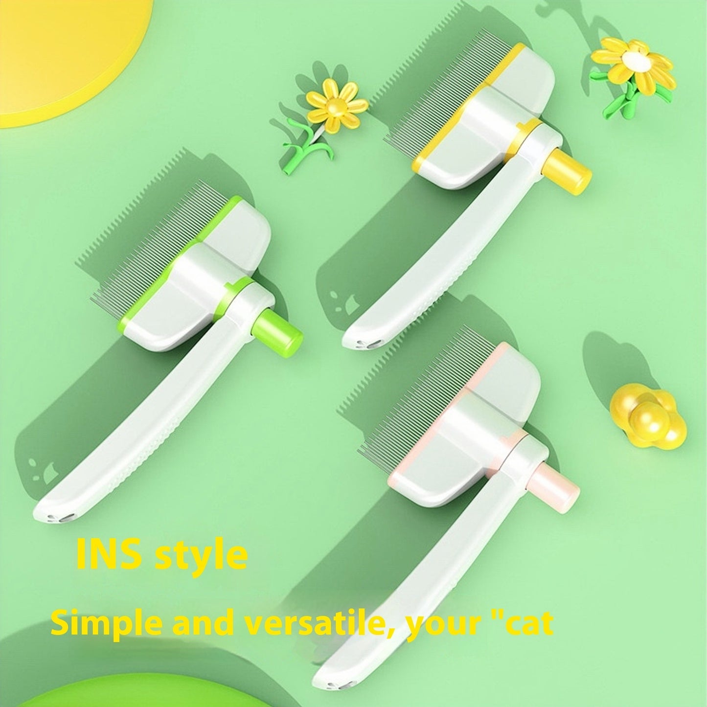 Cat Comb Tie Removal Floating Hair Magic Long Hair Pet Self-Cleaning Row Dog Cat Comb Grooming Supplies Grooming Flea Removal Brush Pets Products