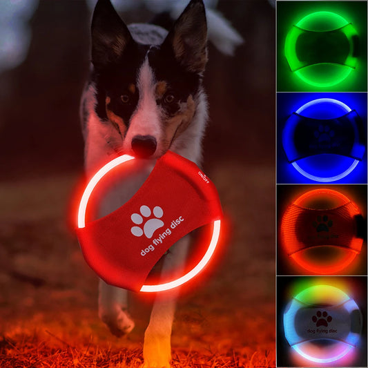 Dog Flying Discs Light Glowing LED Luminous Trainning Interactive Toys Game Flying Discs Dog Toy Pet Dog Accessories Pet Products