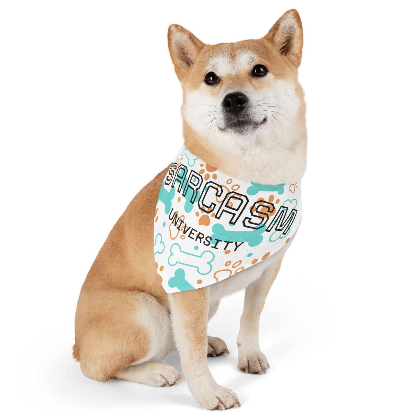Sarcasm University Pet Bandana Collar for Sassy Dogs | Funny Pet Apparel, Dog Accessories, Puppy Gift, Holiday Outfit, Cute Dog Bandana