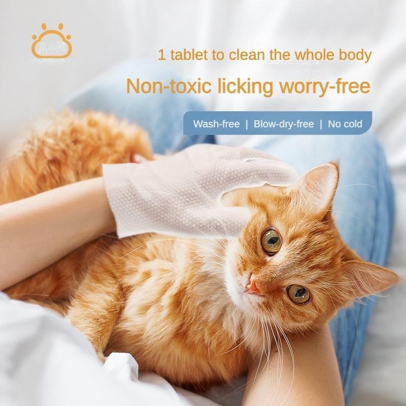 Pet Cleaning Gloves Wipes For Daily Care And Travel.